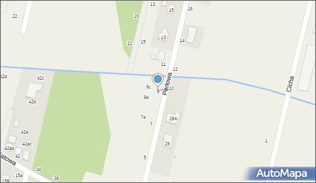 Łazy, Perłowa, 9, mapa Łazy