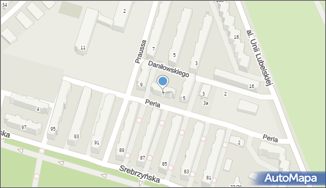 Łódź, Perla Feliksa, 7, mapa Łodzi