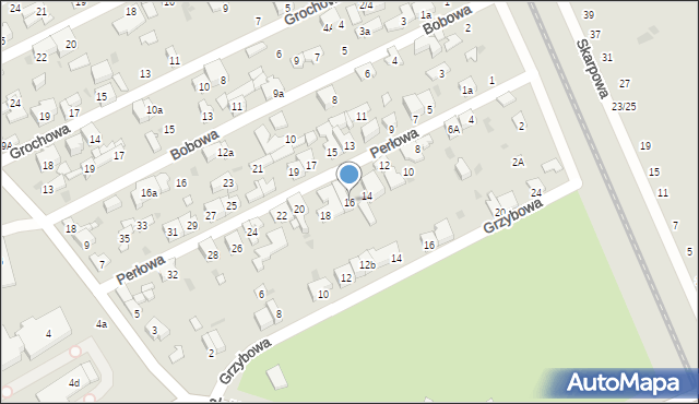 Łódź, Perłowa, 16, mapa Łodzi