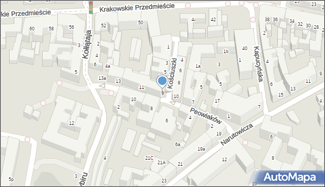 Lublin, Peowiaków, 9, mapa Lublina