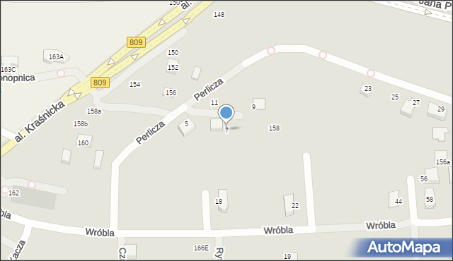 Lublin, Perlicza, 7, mapa Lublina