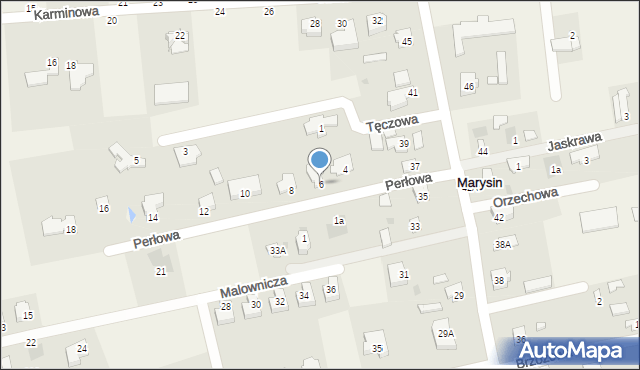 Marysin, Perłowa, 6, mapa Marysin