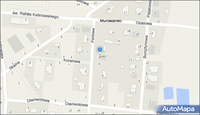 Murowaniec, Perłowa, 10, mapa Murowaniec