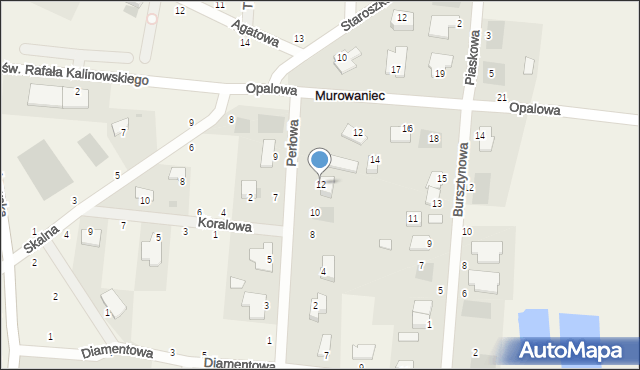 Murowaniec, Perłowa, 12, mapa Murowaniec