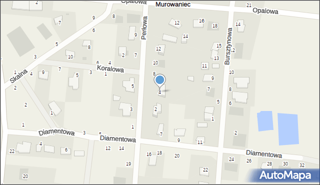 Murowaniec, Perłowa, 4, mapa Murowaniec