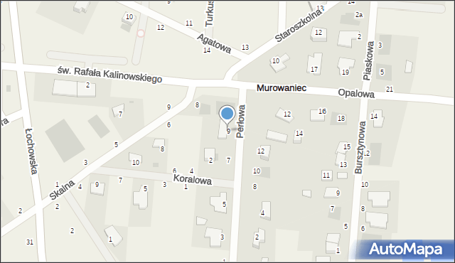 Murowaniec, Perłowa, 9, mapa Murowaniec