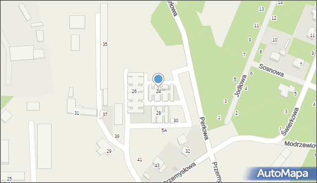 Nowiny, Perłowa, 24, mapa Nowiny