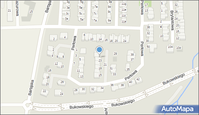 Olsztyn, Perłowa, 25, mapa Olsztyna