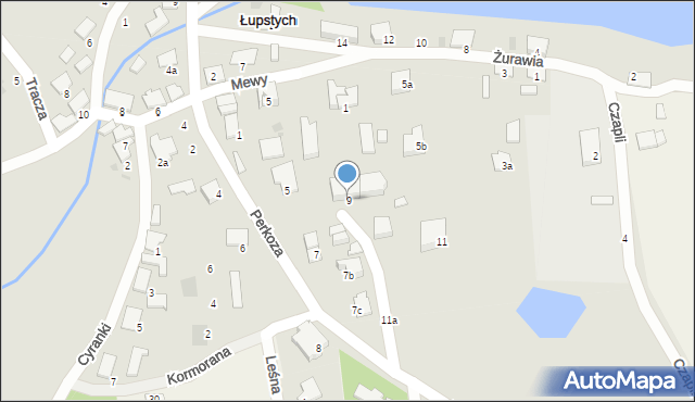 Olsztyn, Perkoza, 9, mapa Olsztyna