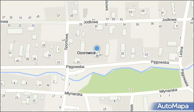 Ozorowice, Pęgowska, 28, mapa Ozorowice