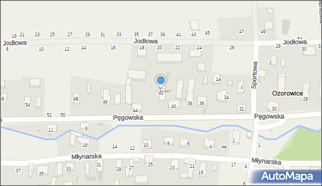 Ozorowice, Pęgowska, 42, mapa Ozorowice