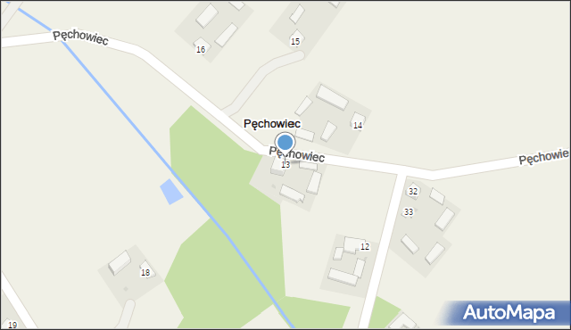 Pęchowiec, Pęchowiec, 13, mapa Pęchowiec