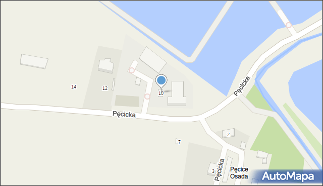 Pęcice, Pęcicka, 10, mapa Pęcice