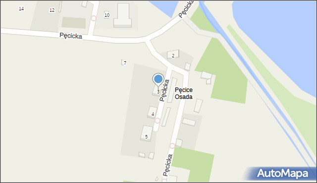 Pęcice, Pęcicka, 3, mapa Pęcice