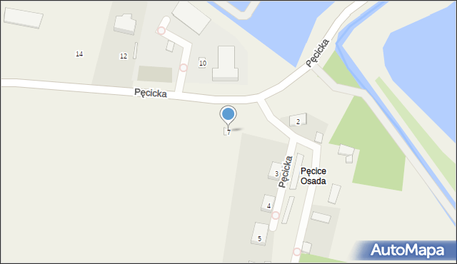 Pęcice, Pęcicka, 7, mapa Pęcice