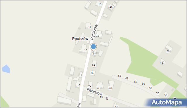 Pęciszów, Pęciszów, 9, mapa Pęciszów