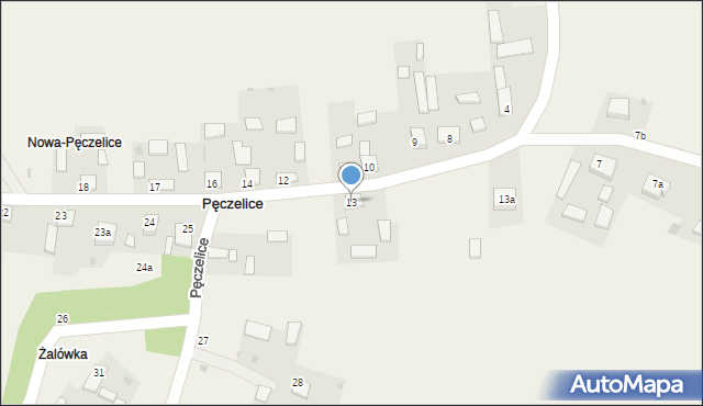 Pęczelice, Pęczelice, 13, mapa Pęczelice