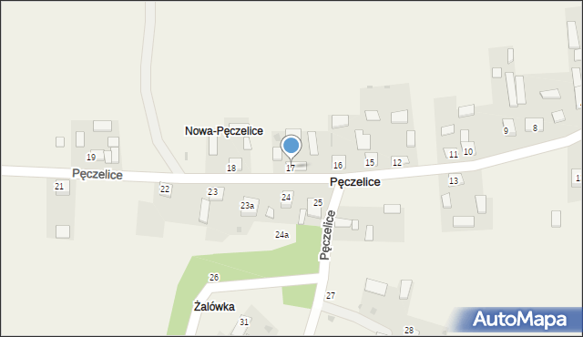 Pęczelice, Pęczelice, 17, mapa Pęczelice