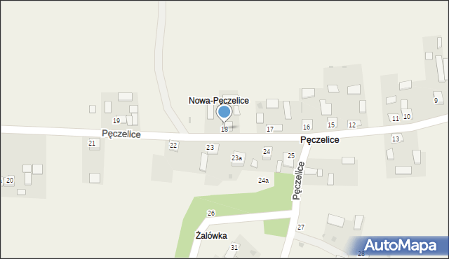 Pęczelice, Pęczelice, 18, mapa Pęczelice