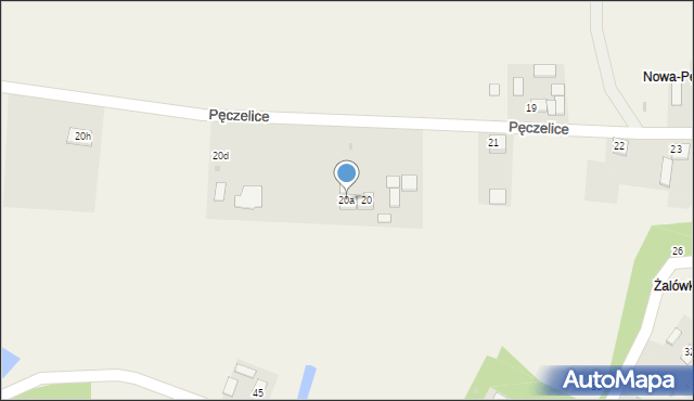 Pęczelice, Pęczelice, 20a, mapa Pęczelice