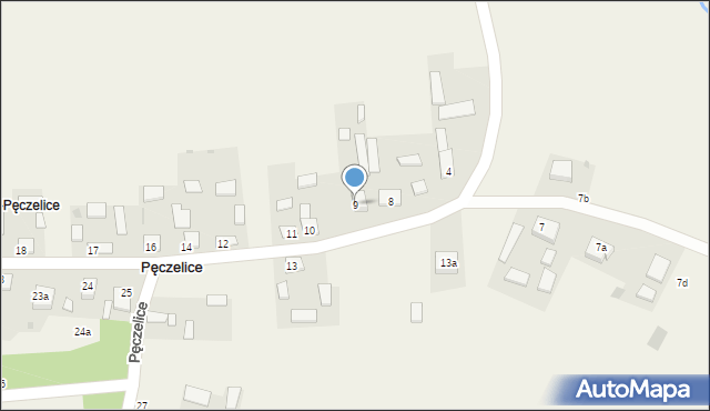 Pęczelice, Pęczelice, 9, mapa Pęczelice