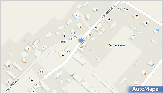 Pęczerzyno, Pęczerzyno, 28, mapa Pęczerzyno