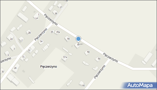 Pęczerzyno, Pęczerzyno, 57, mapa Pęczerzyno