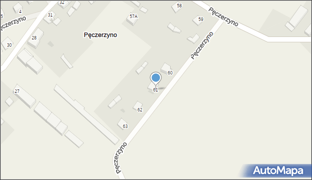 Pęczerzyno, Pęczerzyno, 61, mapa Pęczerzyno