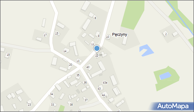 Pęczyny, Pęczyny, 12, mapa Pęczyny