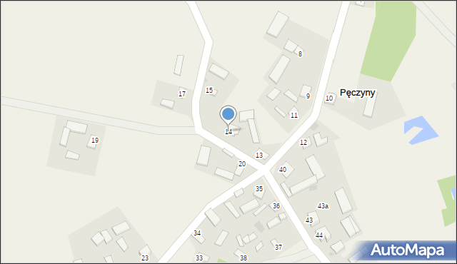 Pęczyny, Pęczyny, 14, mapa Pęczyny