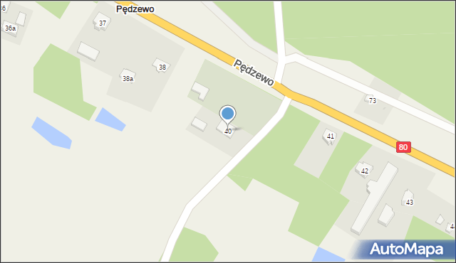 Pędzewo, Pędzewo, 40, mapa Pędzewo