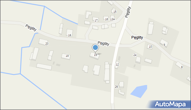 Pęglity, Pęglity, 13, mapa Pęglity