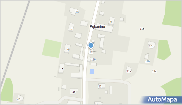 Pękanino, Pękanino, 11, mapa Pękanino