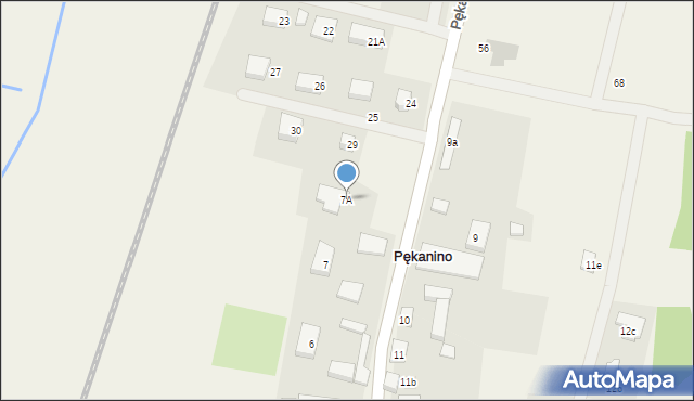 Pękanino, Pękanino, 7A, mapa Pękanino