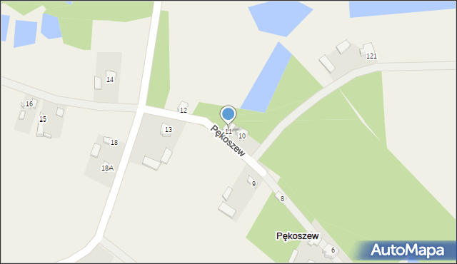Pękoszew, Pękoszew, 11, mapa Pękoszew