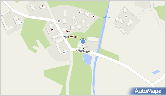 Pękowiec, Pękowiec, 14, mapa Pękowiec