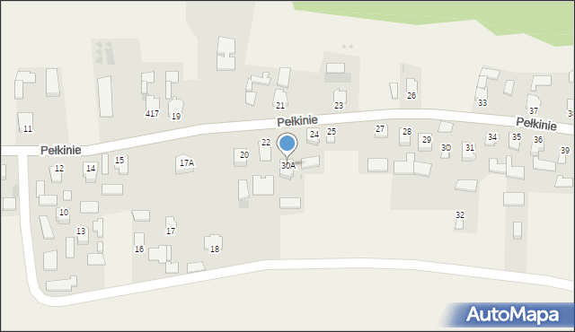 Pełkinie, Pełkinie, 30A, mapa Pełkinie