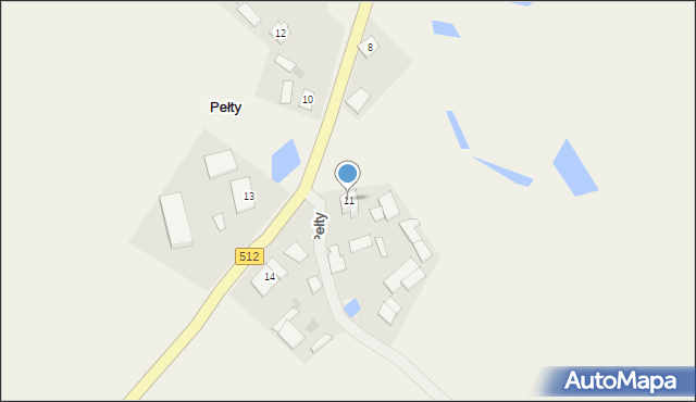 Pełty, Pełty, 11, mapa Pełty