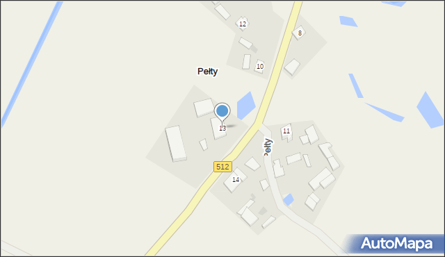 Pełty, Pełty, 13, mapa Pełty