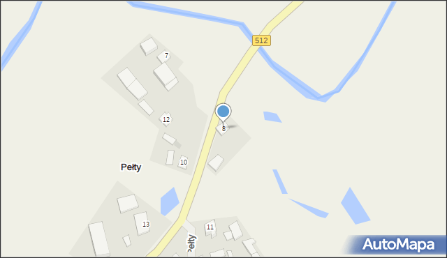 Pełty, Pełty, 8, mapa Pełty