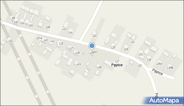 Pępice, Pępice, 123, mapa Pępice