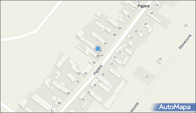 Pępice, Pępice, 65, mapa Pępice