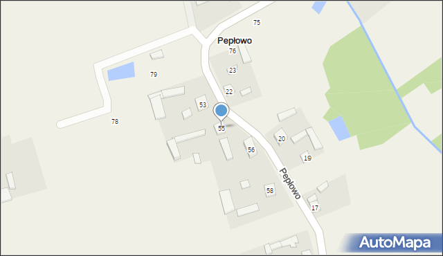 Pepłowo, Pepłowo, 55, mapa Pepłowo