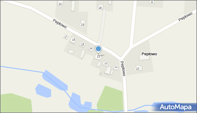 Pepłowo, Pepłowo, 13, mapa Pepłowo