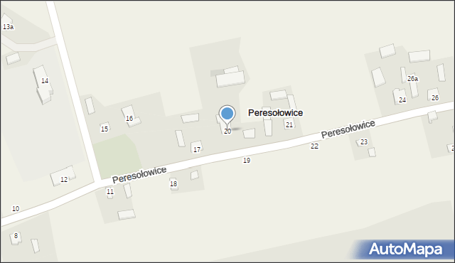 Peresołowice, Peresołowice, 20, mapa Peresołowice