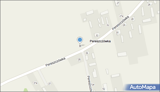 Pereszczówka, Pereszczówka, 36, mapa Pereszczówka