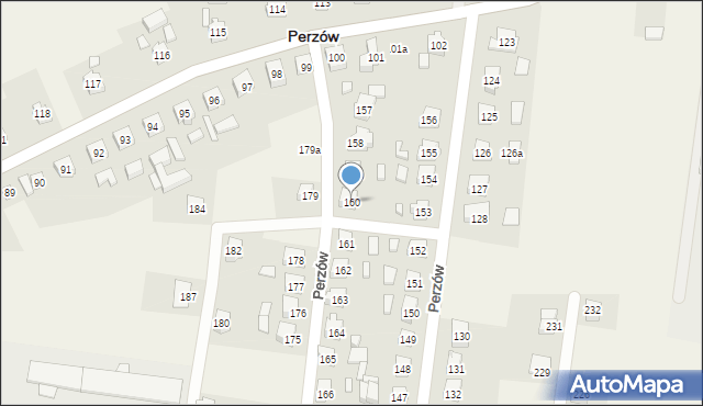 Perzów, Perzów, 160, mapa Perzów