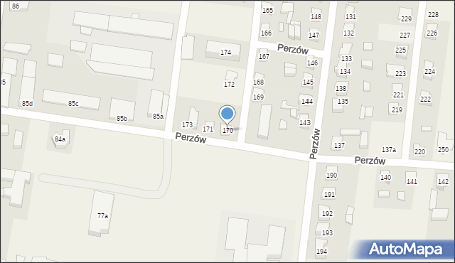 Perzów, Perzów, 170, mapa Perzów