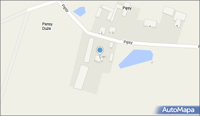 Pęsy, Pęsy, 1, mapa Pęsy