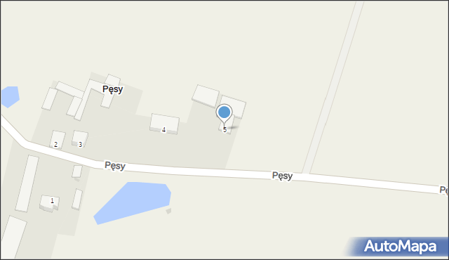 Pęsy, Pęsy, 5, mapa Pęsy